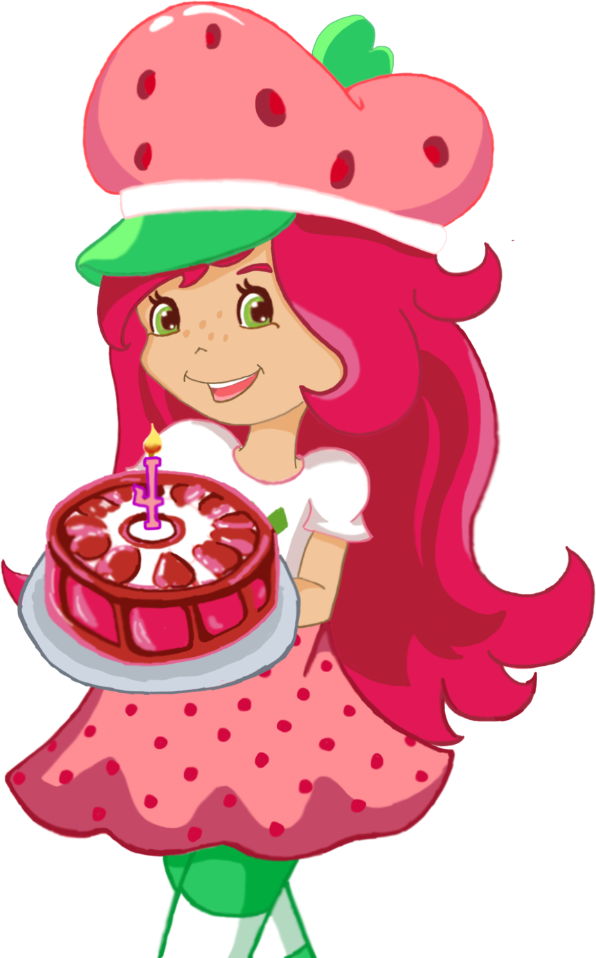 Black And White Download Strawberry Shortcake Clip - Strawberry Shortcake Cartoon Birthday (900x1383), Png Download