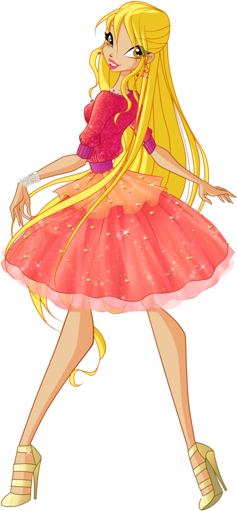 Iti/nmdis Images Stella Glam Glitter By Colorfullwinx - Stella Winx Club Dress (742x1076), Png Download