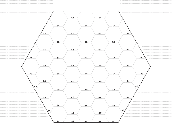A4, 7 Hexes Side To Side - Monochrome (561x403), Png Download