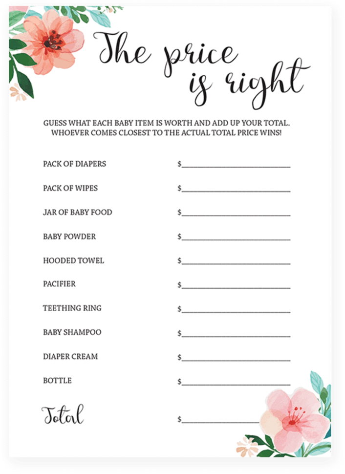 baby shower paper products