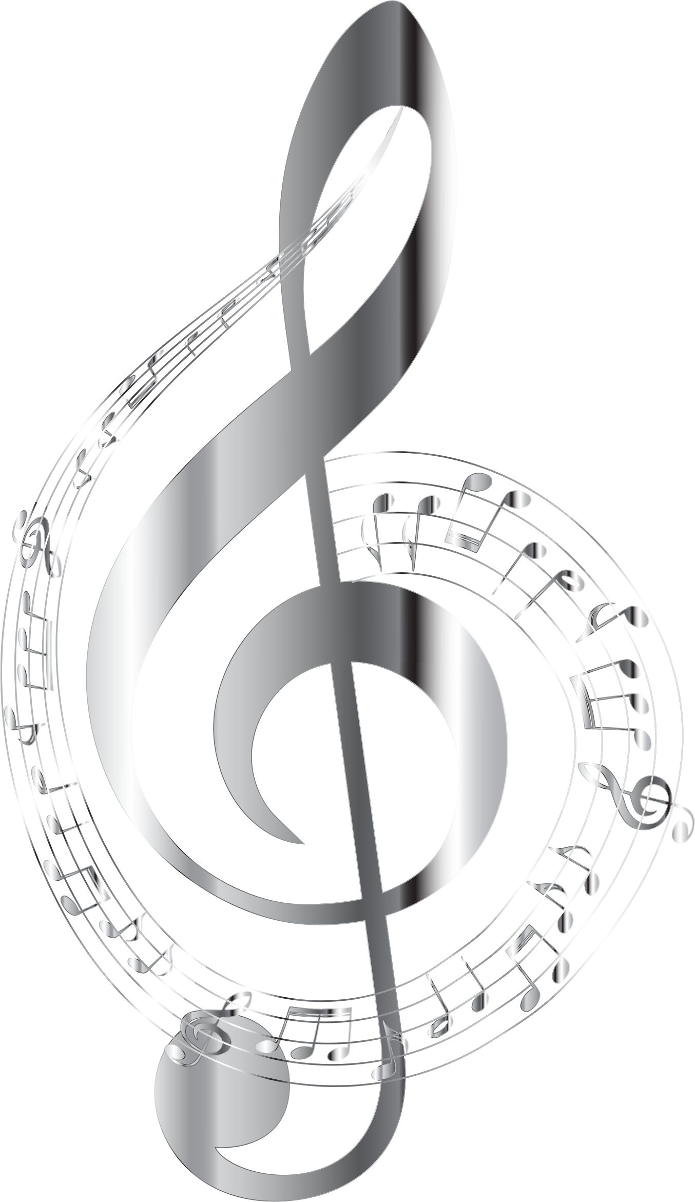 This Free Icons Png Design Of Chrome Musical Notes (1354x2342), Png Download