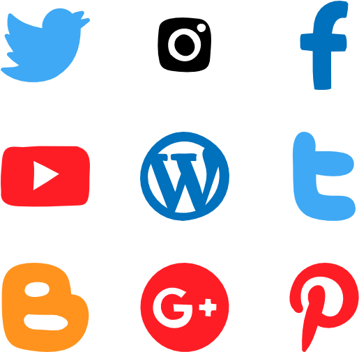 Hand Drawn Social Networks - Button (600x564), Png Download