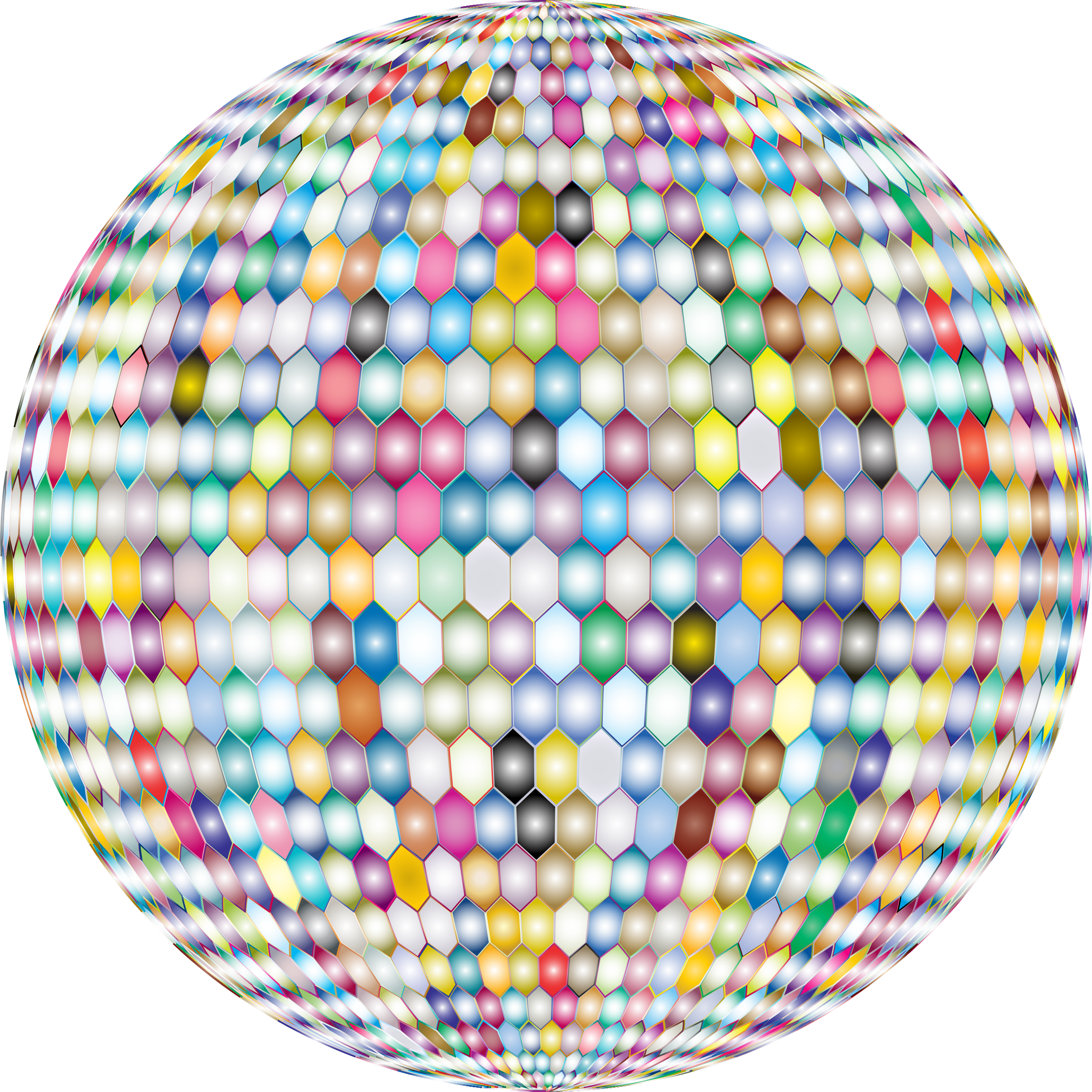 Prismatic Hexagonal Grid Sphere Variation - Esfera Hexagonal (2306x2306), Png Download