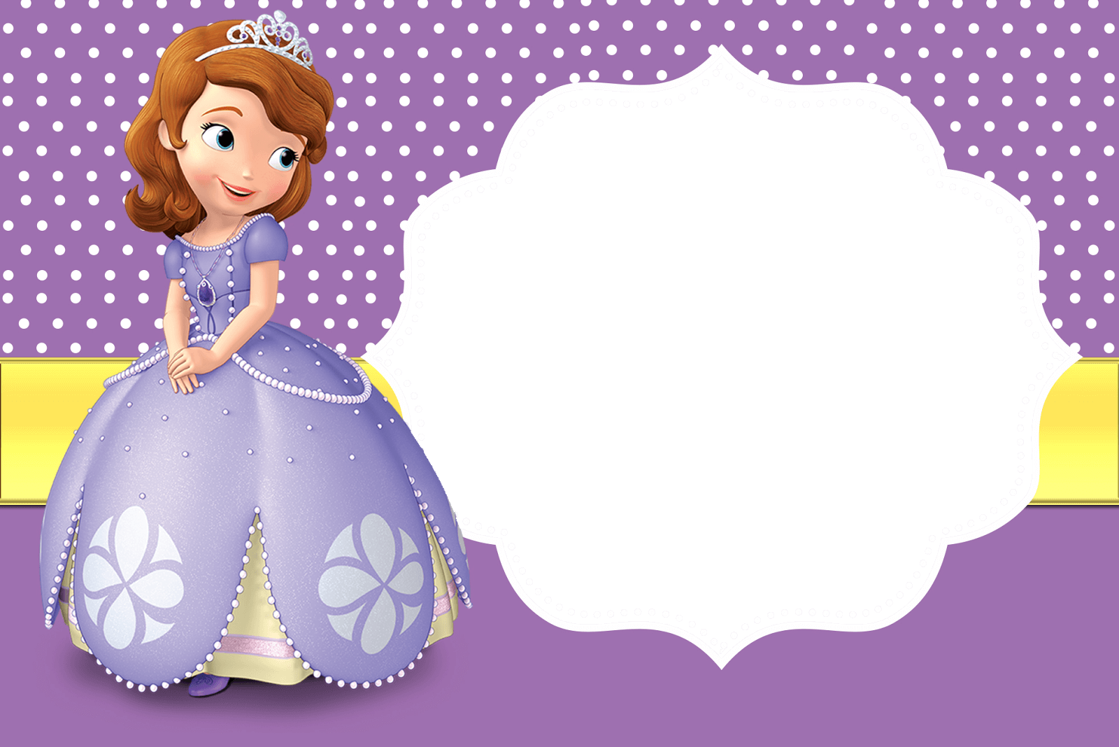 Marco Foto Princesa Sofia - Convite Da Princesa Sofia (1600x1068), Png Download