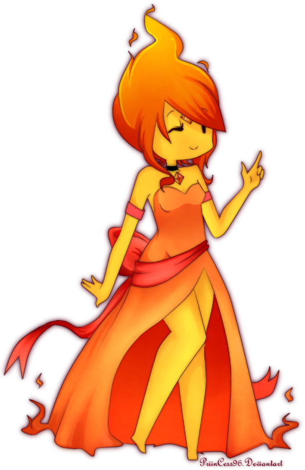 Flame Princess - Adventure Time Flame Princess Dress (698x1000), Png Download