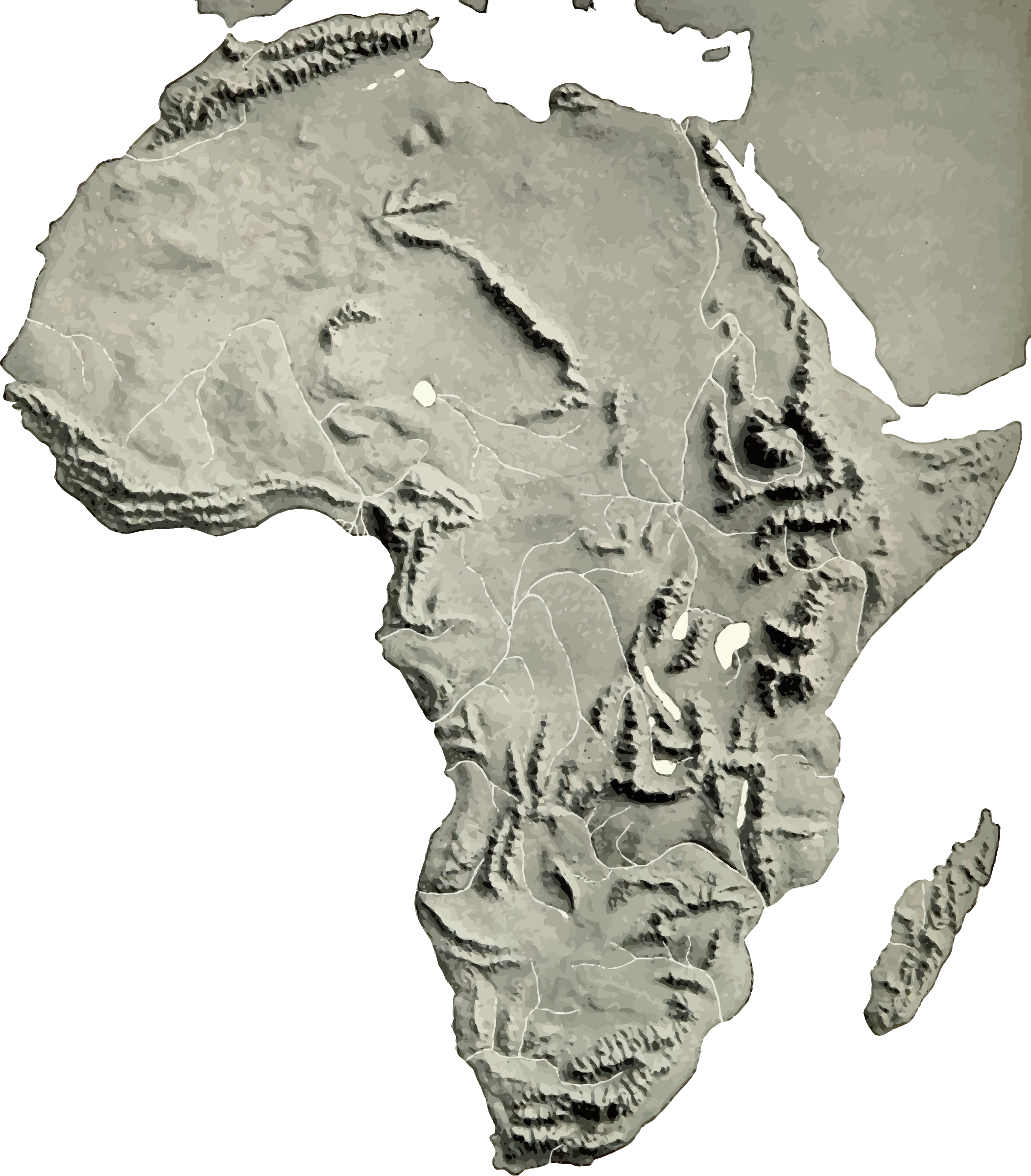 This Free Icons Png Design Of Africa Relief Map 2 (2105x2400), Png Download