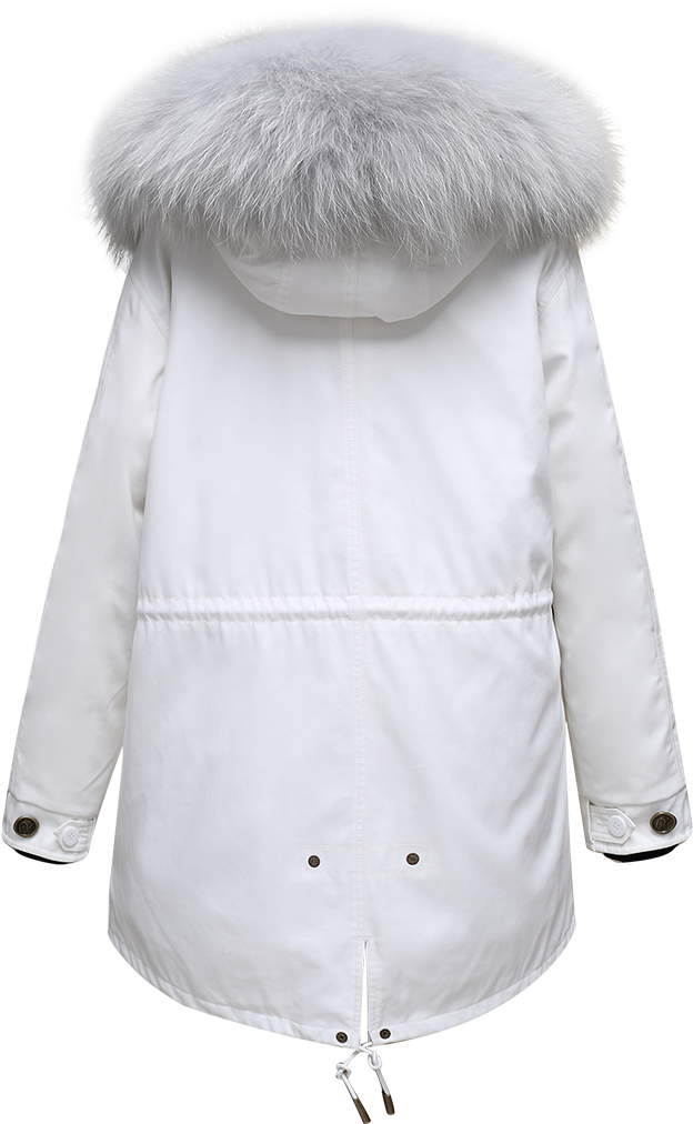 White Parka Grey Mermaid Fox - White Parka (800x1200), Png Download
