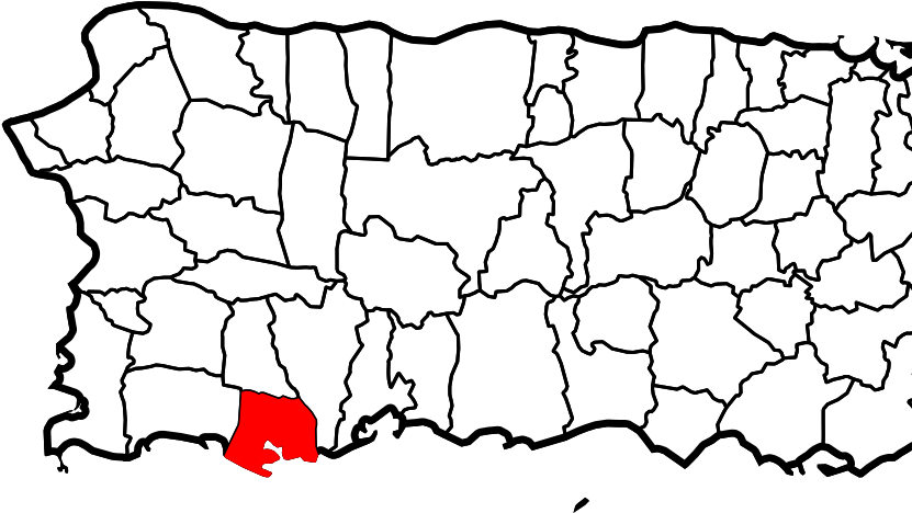 Bandera Y Ubicación Del Municipio De Guánica, Su Emblema - Map Of Puerto Rico (866x467), Png Download