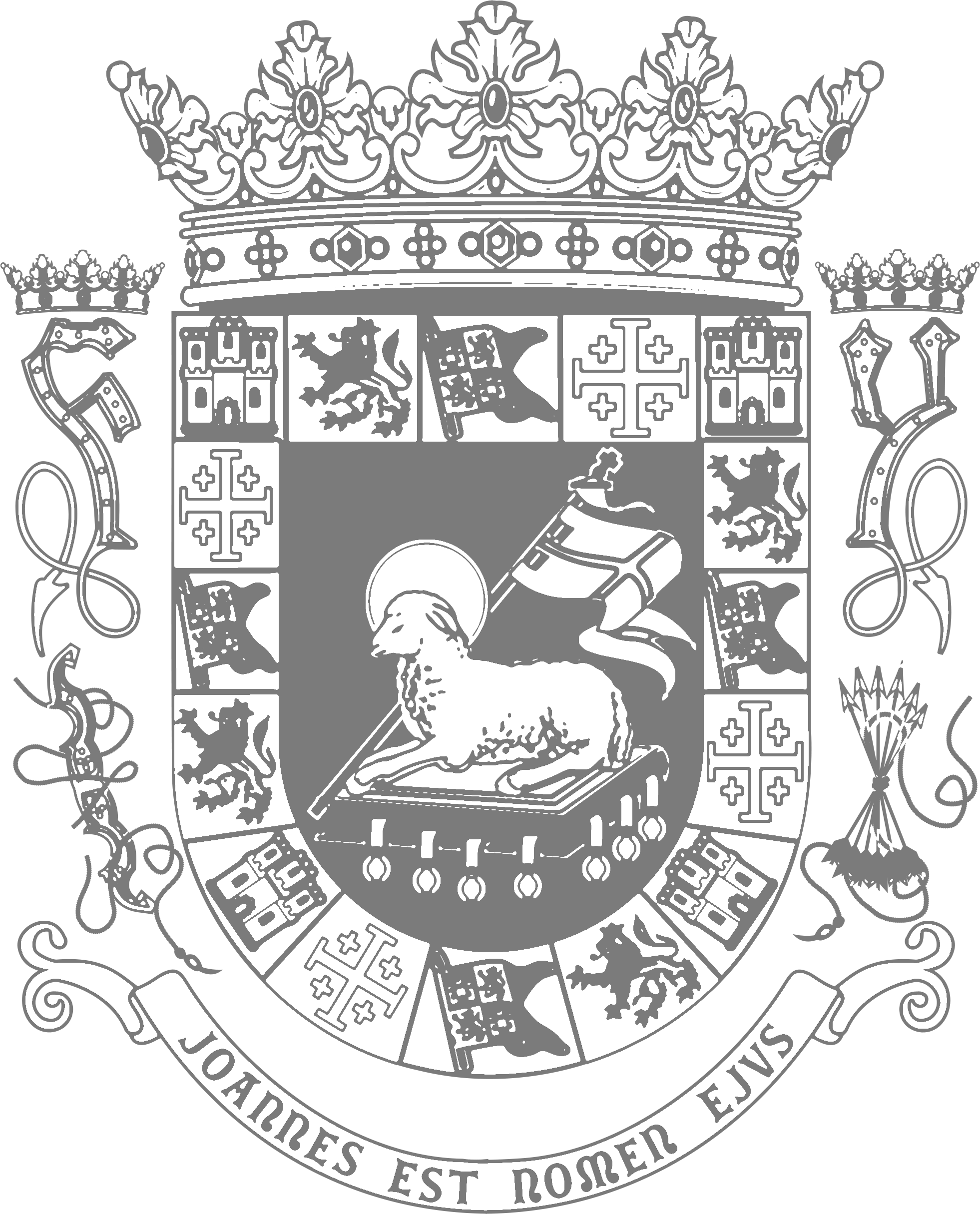 Puerto Rico Clipart Black And White - Puerto Rico Coat Of Arms Black And White (1962x2430), Png Download