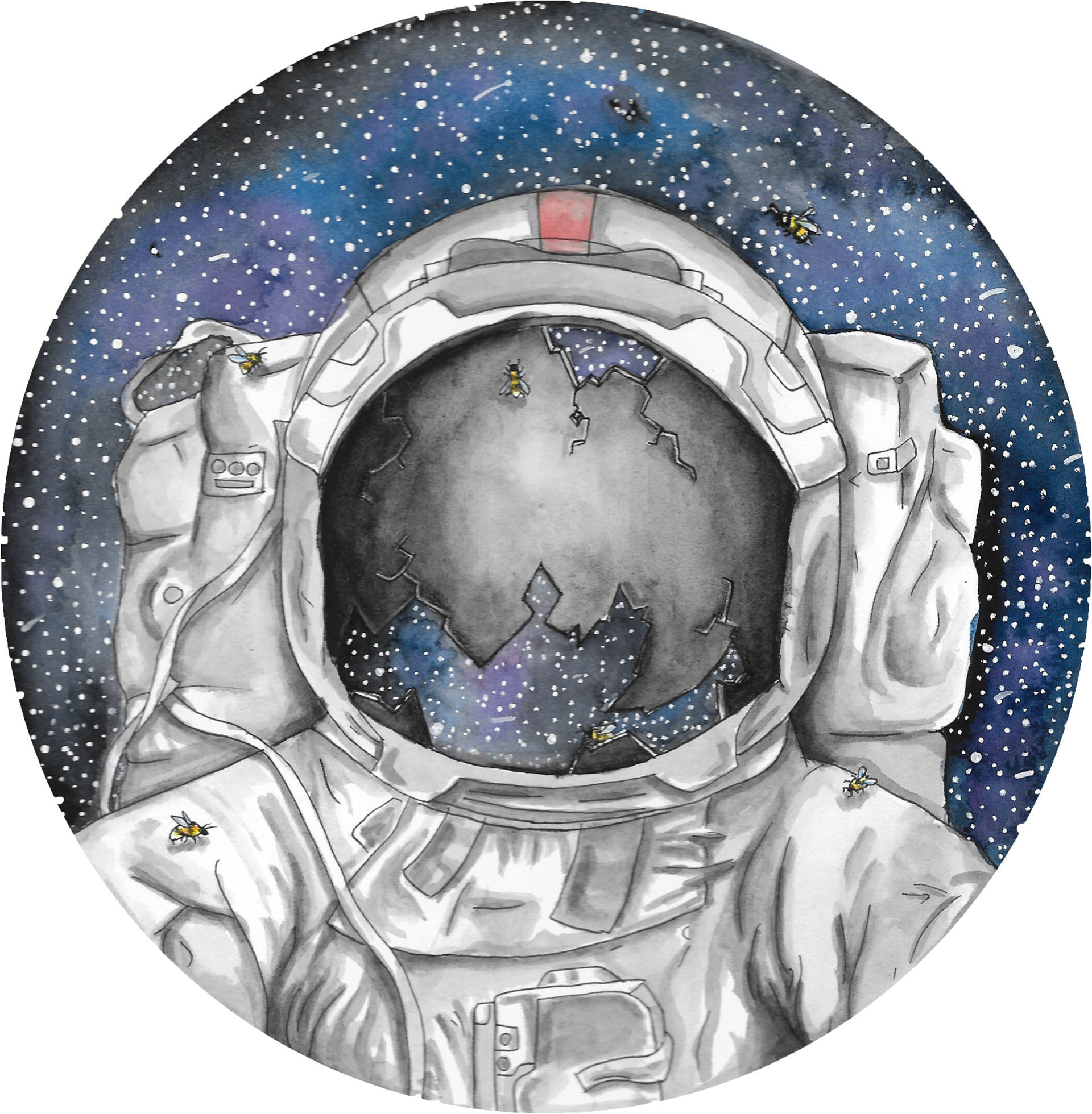 Cosmic Dust, Made With Watercolour, Coloured Pencil - Circle (1920x1960), Png Download