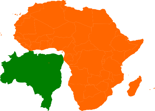How To Set Use Africa Brazil Map Clipart (600x432), Png Download