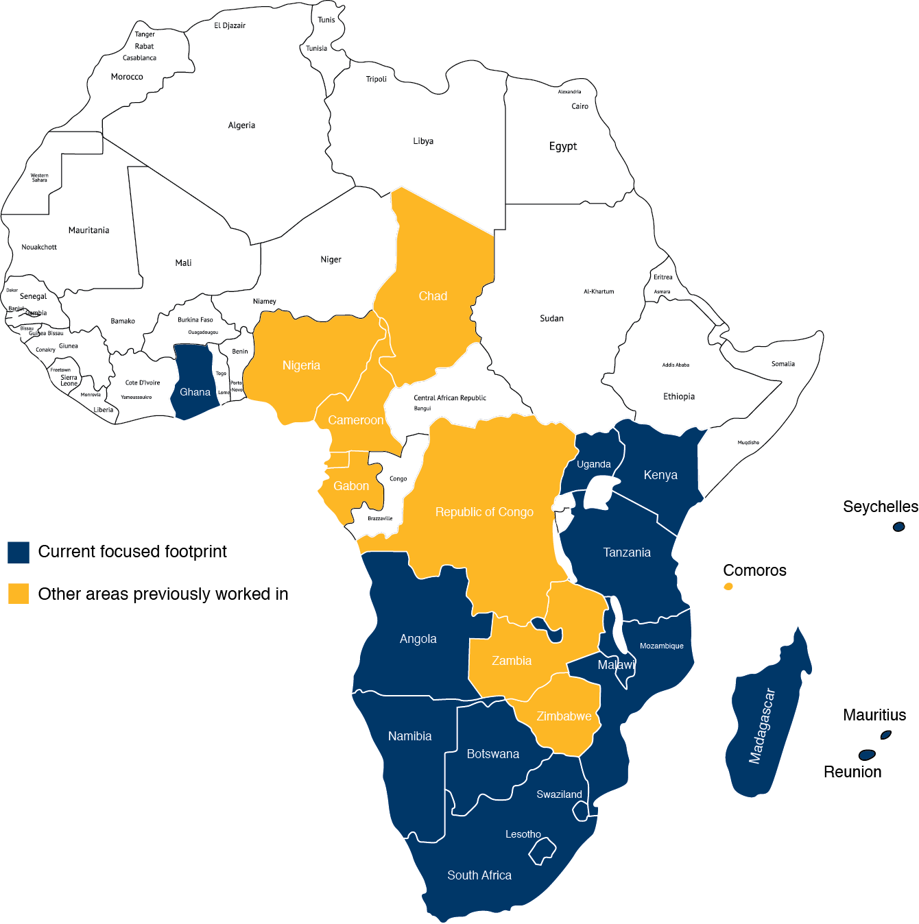 Geographic Footprint - African Union (1340x1348), Png Download
