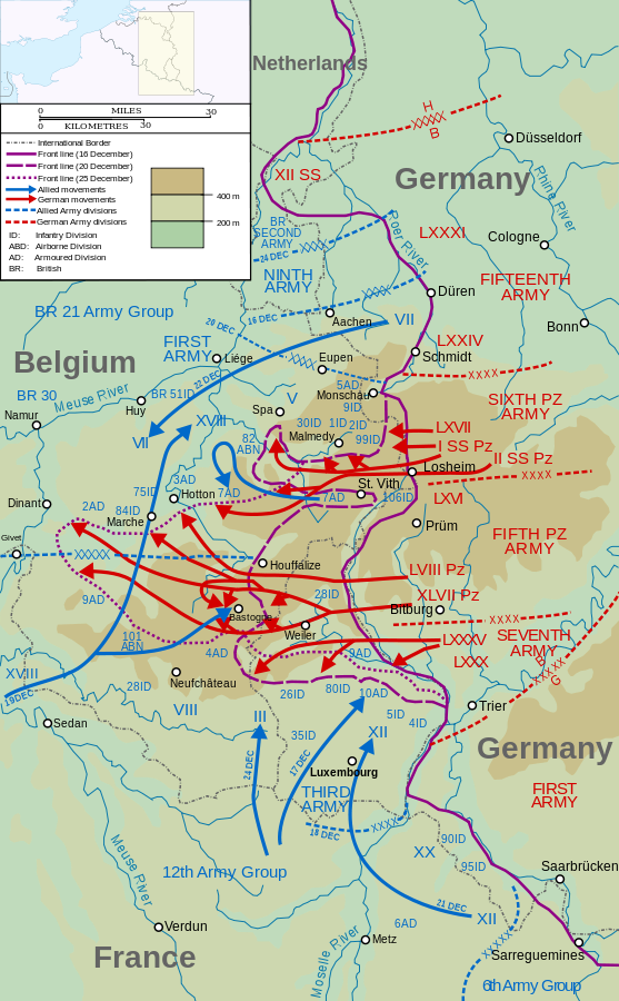 December 16, 1944 World War Ii- The Battle Of The Bulge - Battle Of Imphal Maps (557x900), Png Download