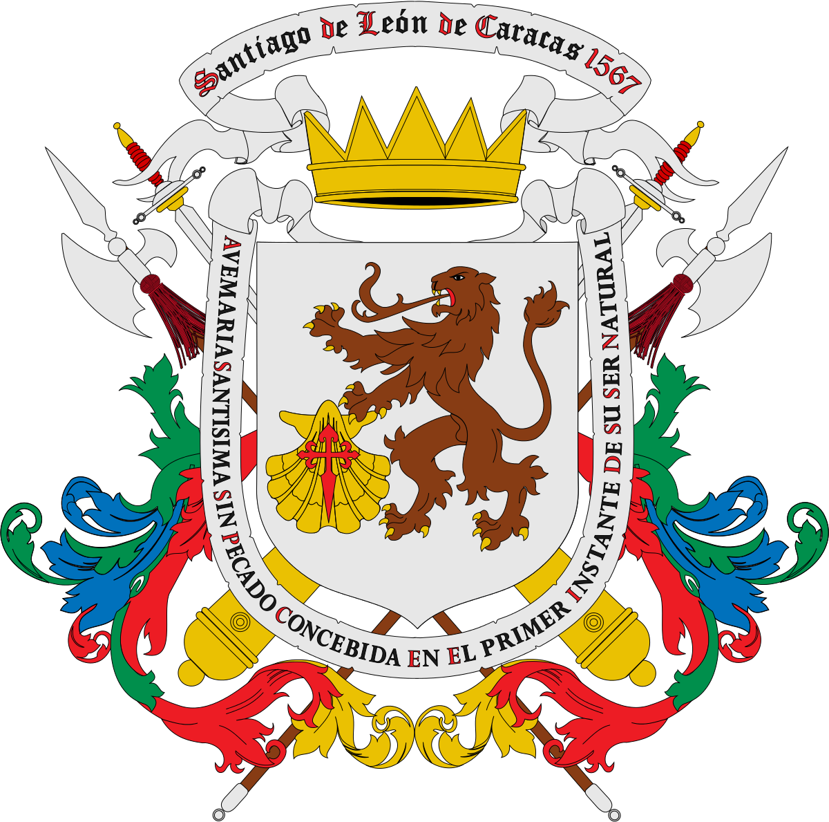 Caracas Coat Of Arms (1200x1189), Png Download