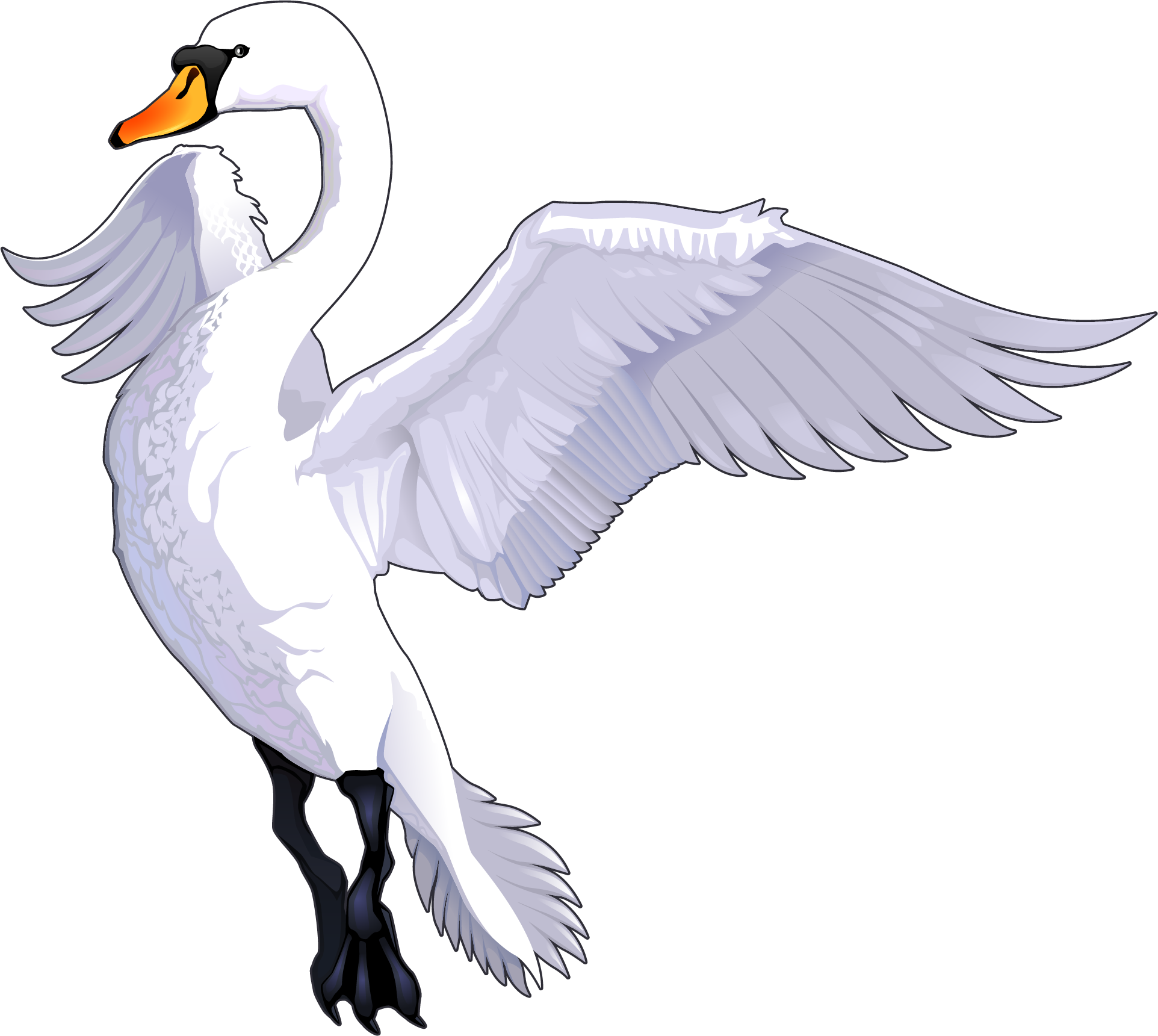 Share This Article - Swan Flying (1924x1721), Png Download