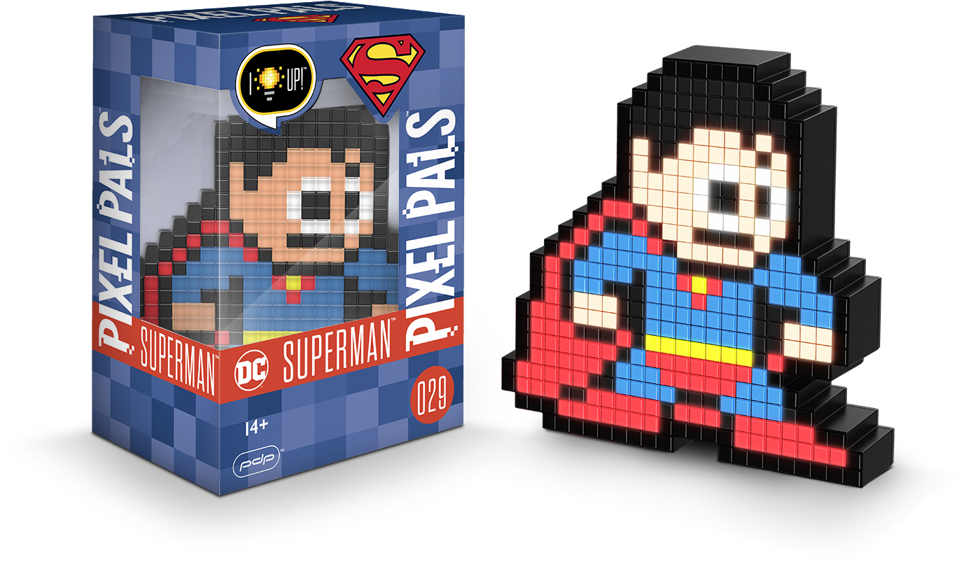 Pdp Pixel Pals Dc Comics Superman Collectible Lighted - Pixel Pals Dc (1500x1000), Png Download