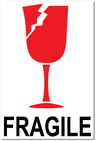 Fragile Broken Glass International Stickers - Fragile Broken Glass (500x500), Png Download