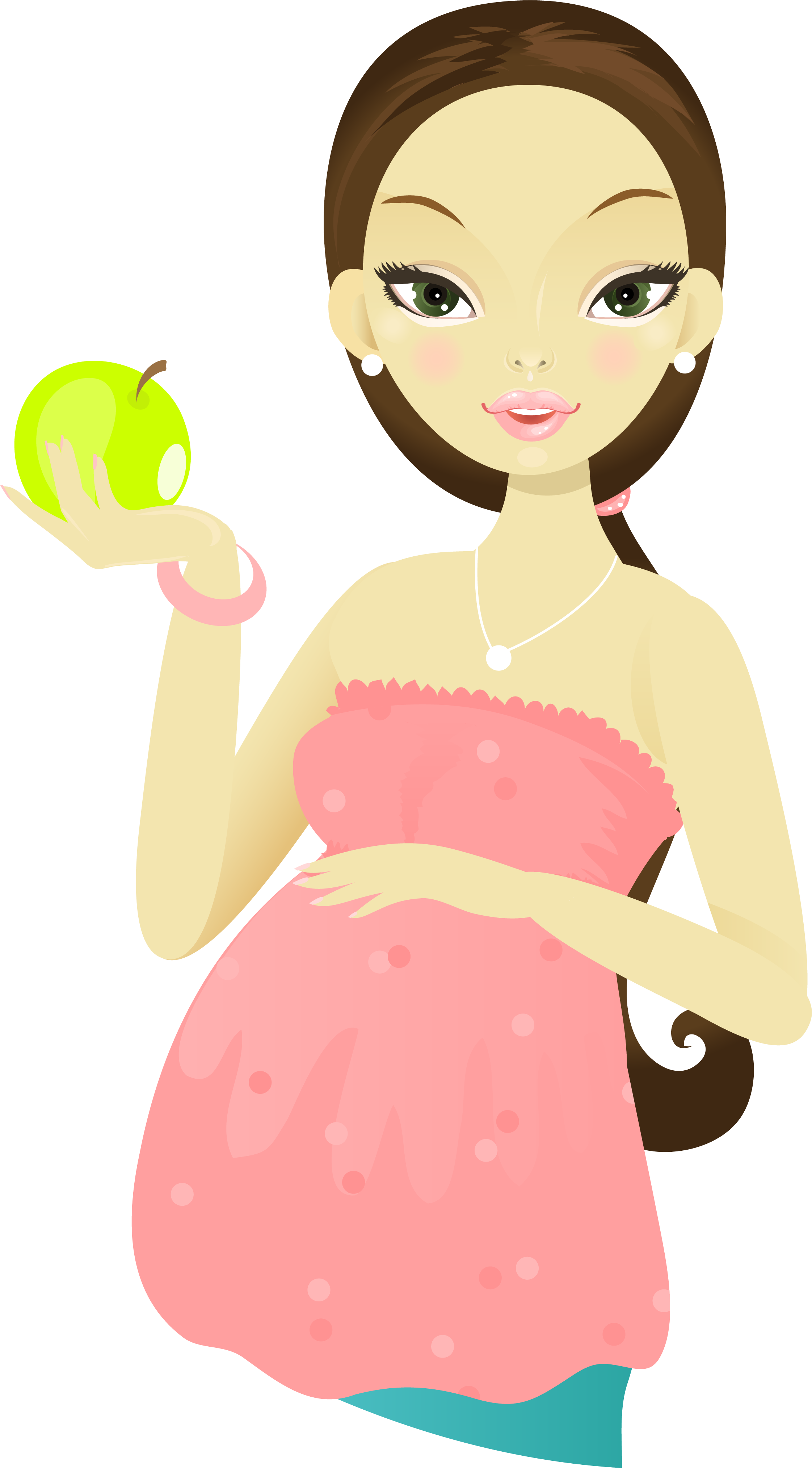 Cartoon Woman Mother Holding Apple Transprent Png - Pregnant Woman Cartoon Png (2243x4053), Png Download