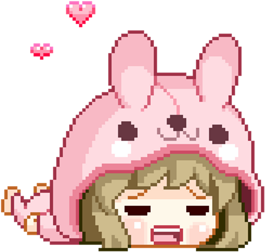 Download Pixel Kawaii Aesthetic - Cute Anime Bunny Gif PNG Image with