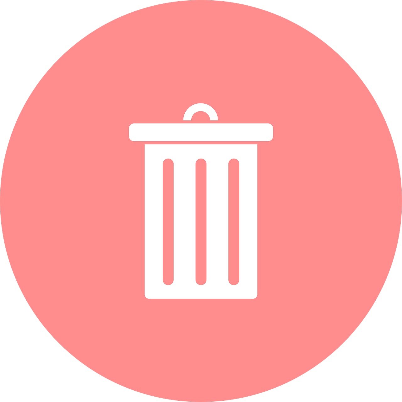 Trash, Icon - Recycle Bin Circle Icon (1280x1280), Png Download