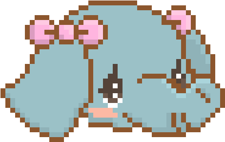 Kawaii Elephant - Elephant Pixel Transparent Png (480x340), Png Download