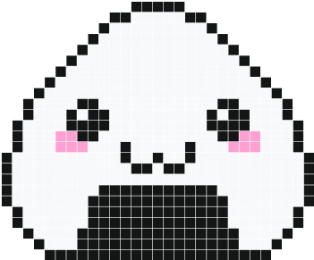 Kawaii Onigiri ~ - Pixel Art Kawaii Png (350x450), Png Download