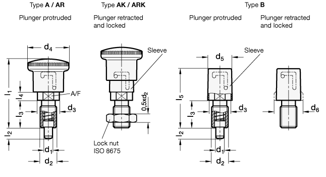 Locking Plungers Pin In Normal Position Protruded Gn - Protruded Pin (646x350), Png Download