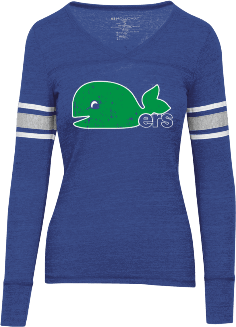 Hartford Whalers Inspired Juniors Vintage V-neck Tee - Sweater (1155x1155), Png Download