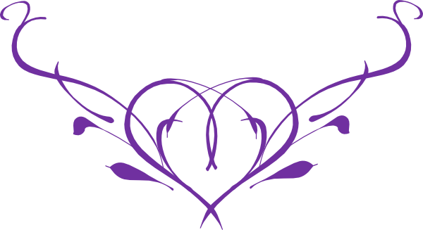 Heart Clip Art At Clker Com Vector - Purple Wedding Clip Art (600x327), Png Download