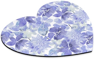 Blue Watercolor Flower Pattern Heart-shaped Mousepad - Blue Green Watercolor Flower Pattern Beach Towel (500x500), Png Download