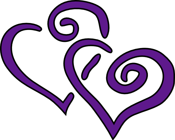 Purple Hearts Clip Art (600x481), Png Download