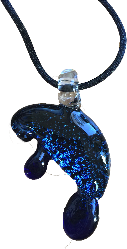 Dichroic Glass Necklace - Save The Manatee Club (648x997), Png Download