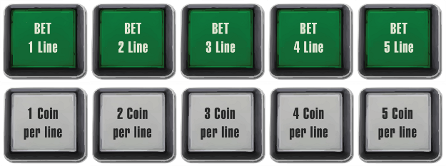 Example Five Paylines Button Panels Video Slot Machine - Casino Slot Machine Button Panel (625x233), Png Download