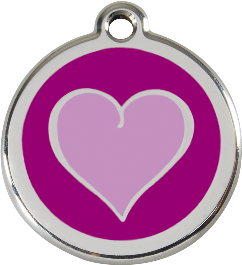 Red Dingo Stainless Steel & Enamel Two Tone Purple - Red Dingo Purple Heart Pet Id Dog Tags In Stainless (1024x1024), Png Download