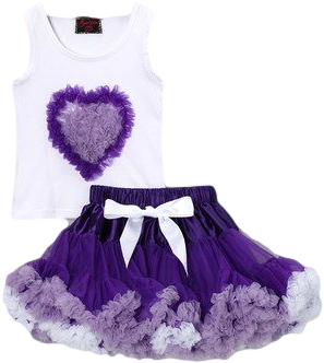 Purple Heart & Pettiskirt & Top Set - Purple Heart Services Foundation (378x454), Png Download