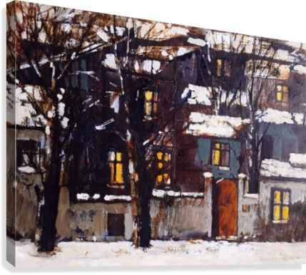 Old Town 7 Canvas Print - Painting (429x386), Png Download