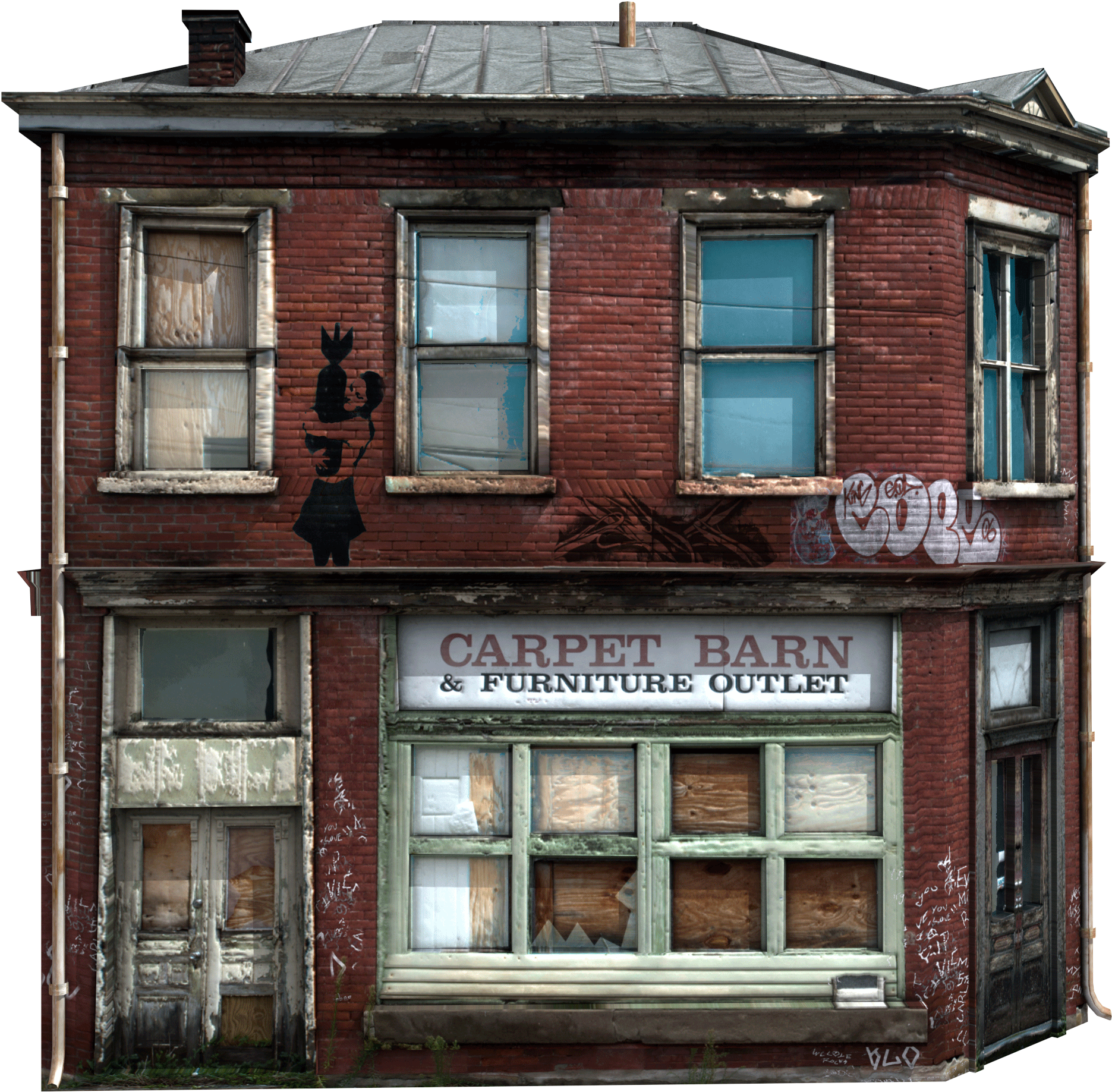 Old House Home Front View Clipart Png - Old House Front Side (1923x1875), Png Download