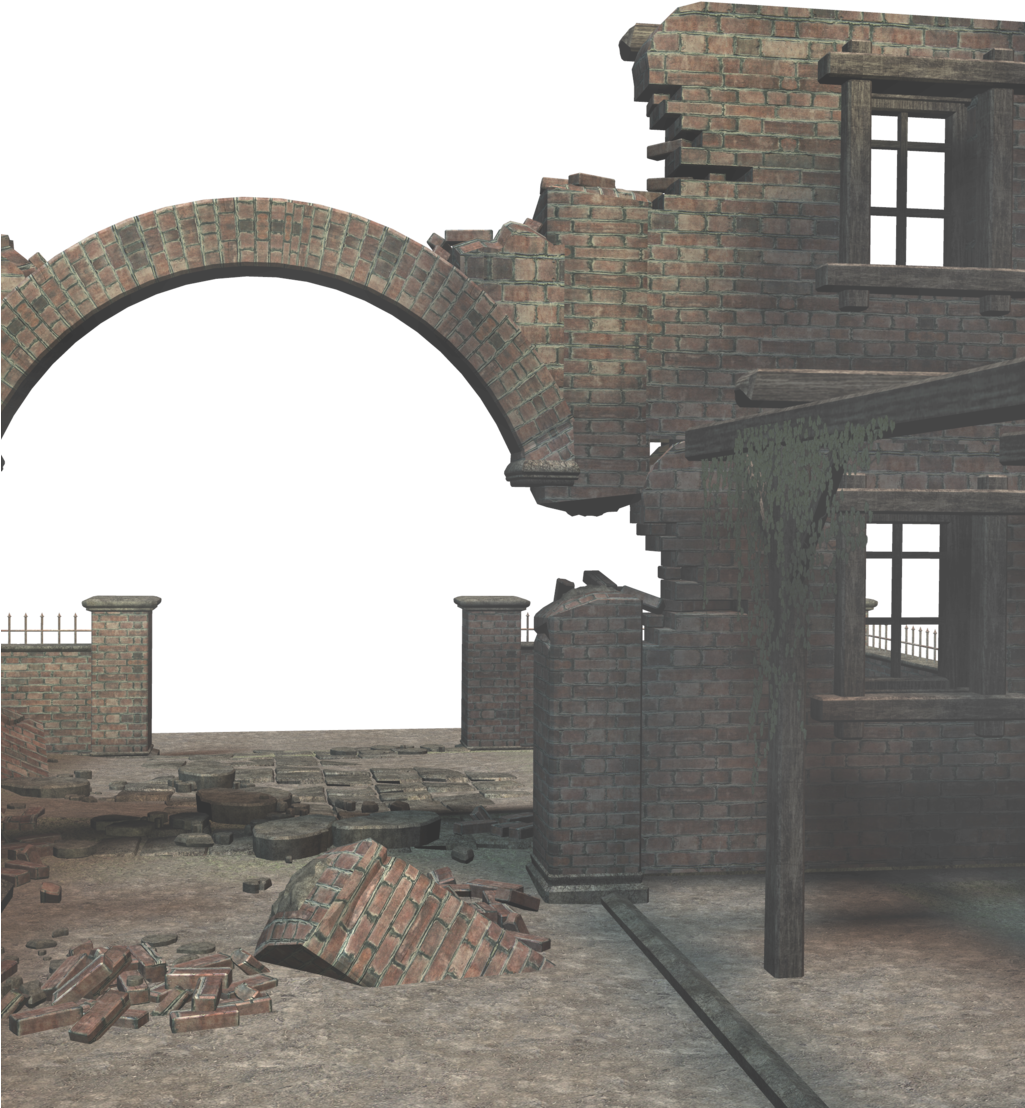Old Ruins 2 3d Png - Abandoned Png (1024x1126), Png Download