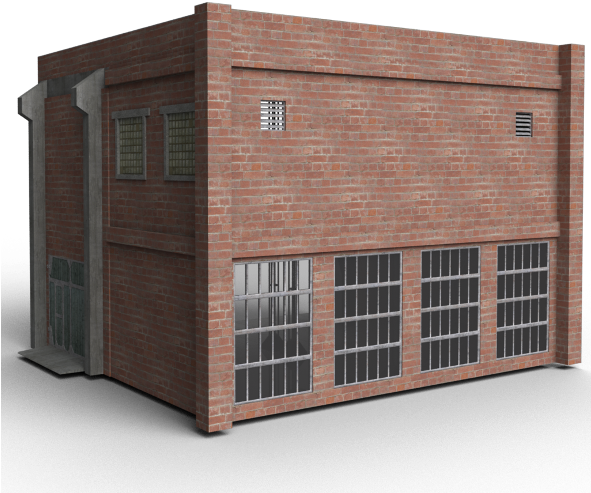 Old Modular Warehouse - Warehouse Brick Model (590x590), Png Download
