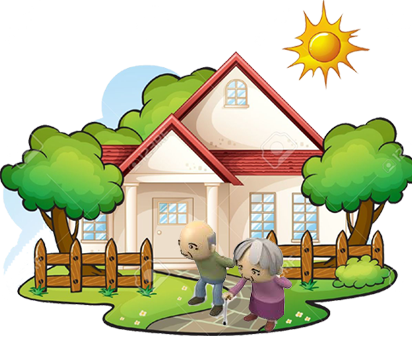 Sri Udaya Home Image - Old Age Home Cartoon (412x340), Png Download