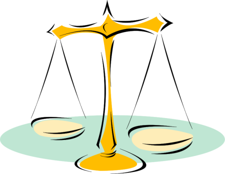 Libra And Balancing Scales Symbolism Of Zodiac Signs - Balance Clipart Png (450x348), Png Download