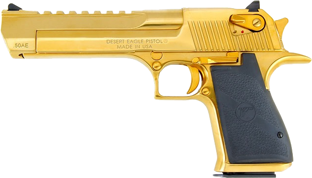Desert Eagle 357 Magnum Titanium Gold - Magnum Desert Eagle Gold (635x363), Png Download