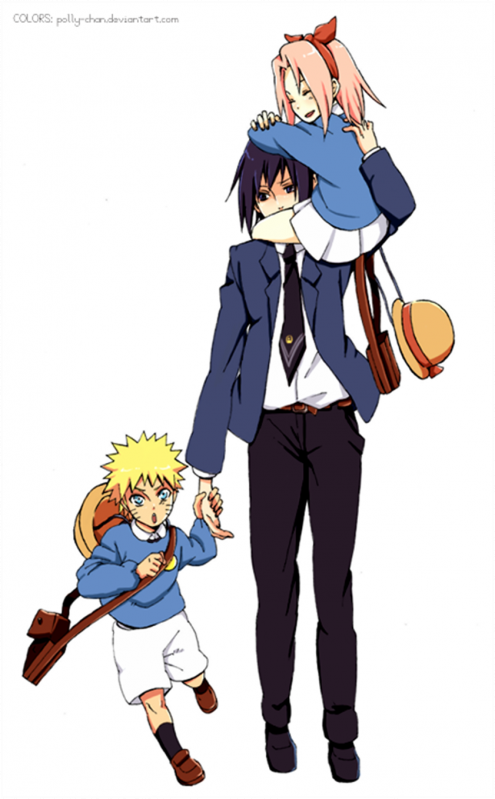 Family, Sasuke Uchiha, And Ties Image - Naruto Et Sasuke Petit (495x799), Png Download