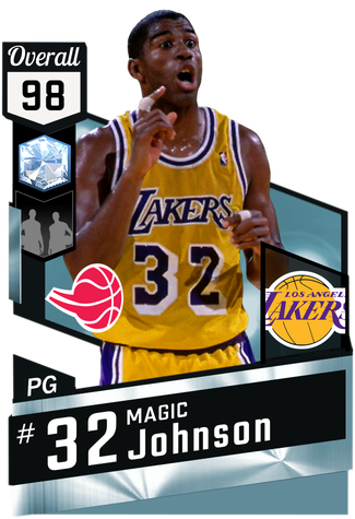 '87 Magic Johnson Diamond Card - Reggie Miller Nba 2k17 (325x475), Png Download