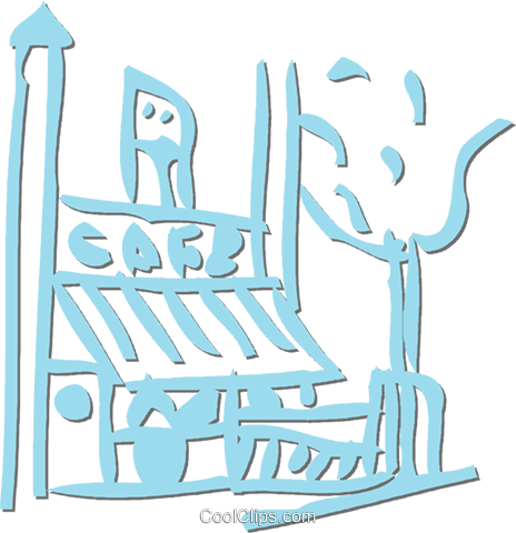 Sidewalk Cafe Royalty Free Vector Clip Art Illustration - Poster (464x480), Png Download