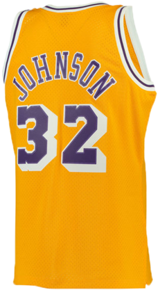 Los Angeles Lakers Magic Johnson Gold Swingman Jersey - Magic Johnson Gold Jersey (421x480), Png Download