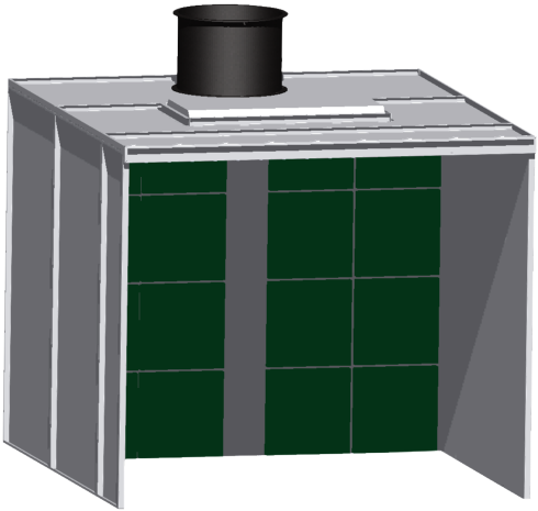 Open Face Paint Booth With Fire Suppression System - Open Face Spray Booth (500x470), Png Download