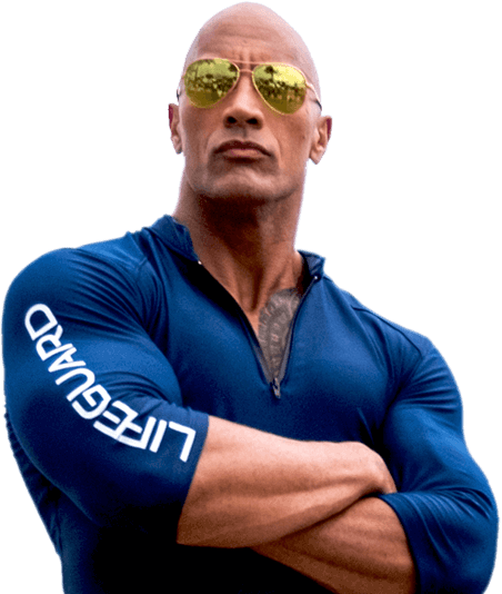Jackpot Magic Slots - Baywatch The Rock Png (452x534), Png Download