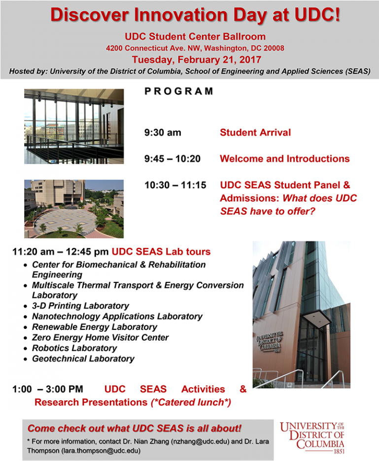 2017 Discover Innovation Day Agenda 2 - University Of The District Of Columbia (768x952), Png Download