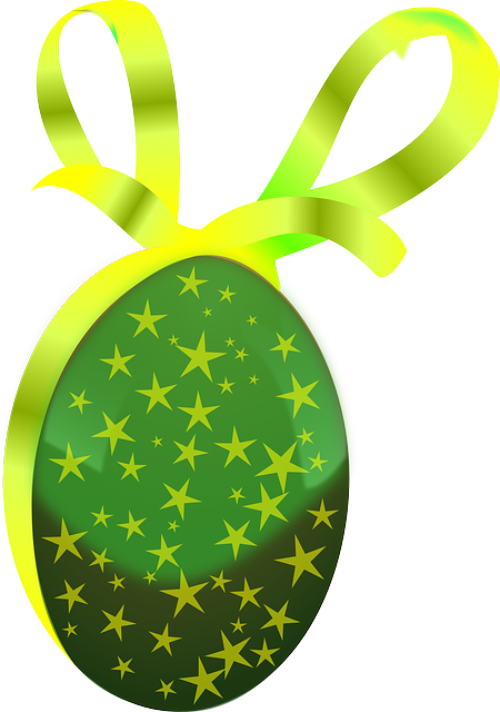 Egg, Gift, Easter, Easter Egg, Green, Ribbon - Ovo De Páscoa Verde (450x640), Png Download